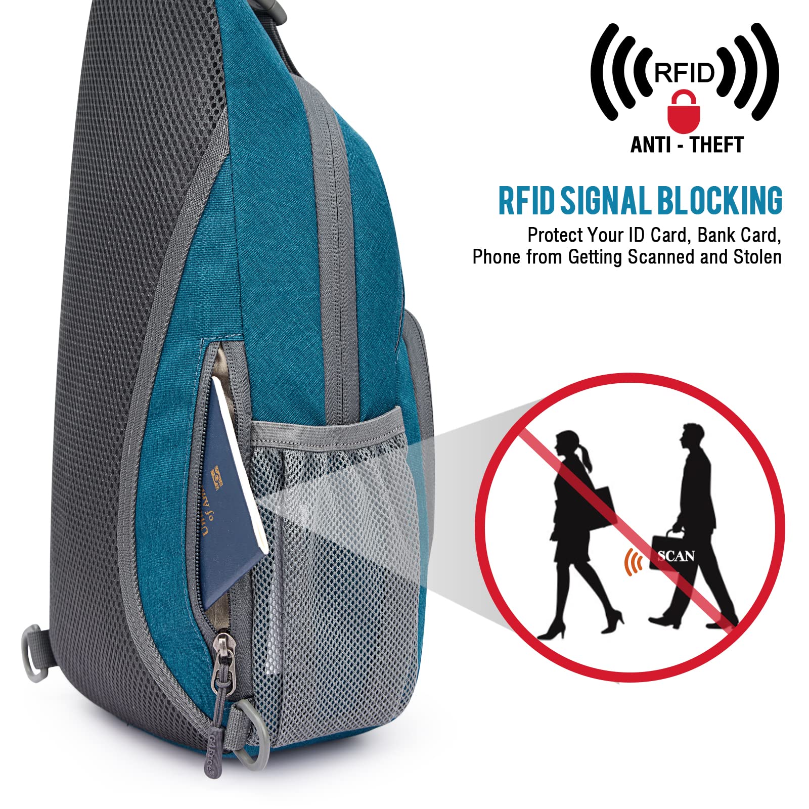 G4Free - G4Free RFID Sling Bag for Hiking Outdoor -TN22B091A