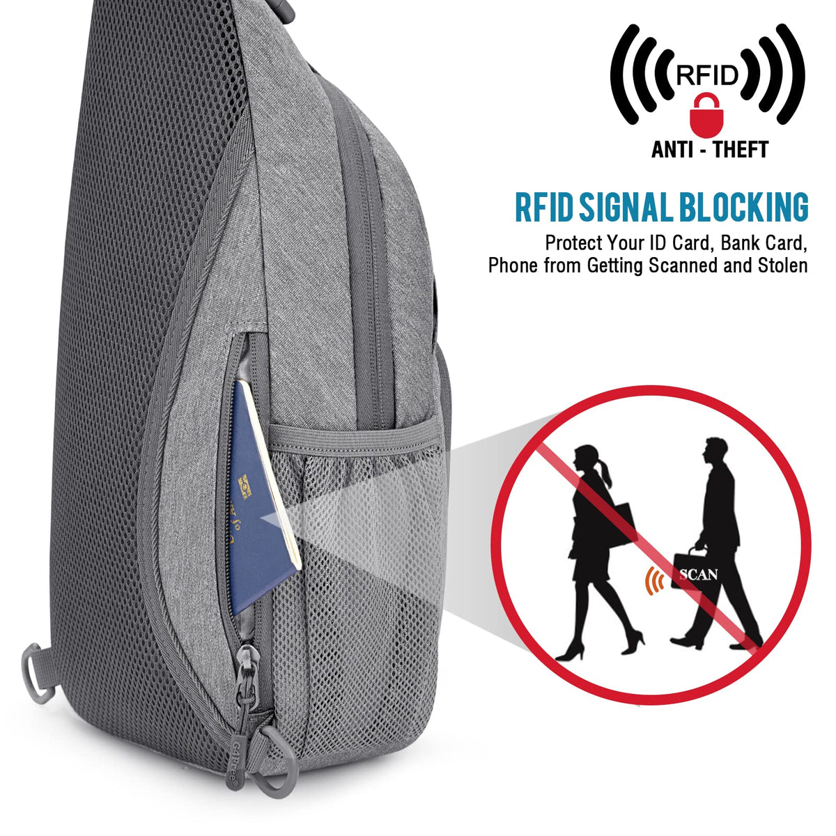 G4Free - G4Free RFID Sling Bag for Hiking Outdoor -TN22B091A