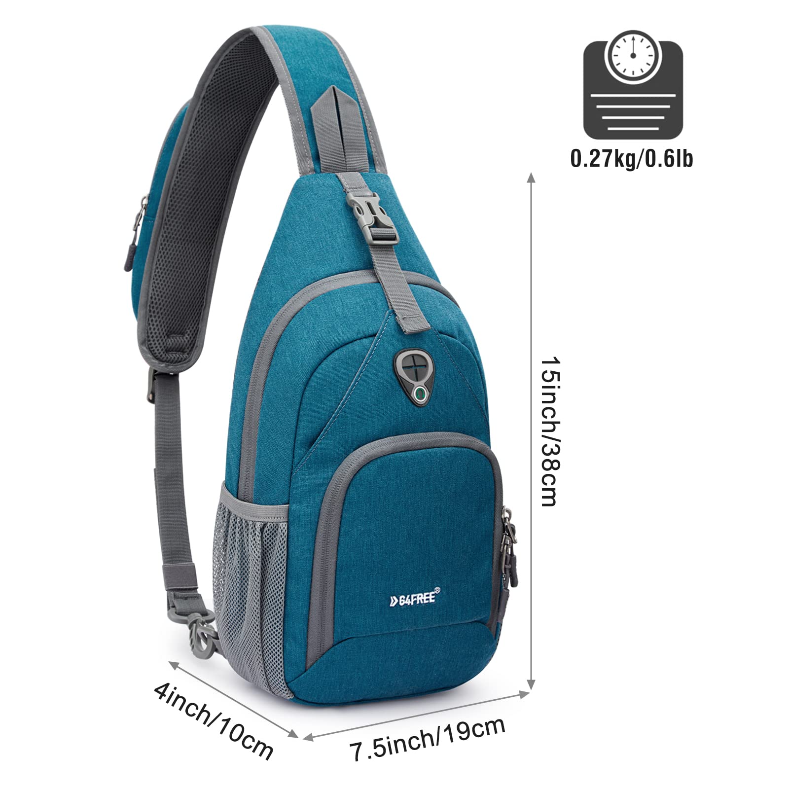 G4Free - G4Free RFID Sling Bag for Hiking Outdoor -TN22B091A