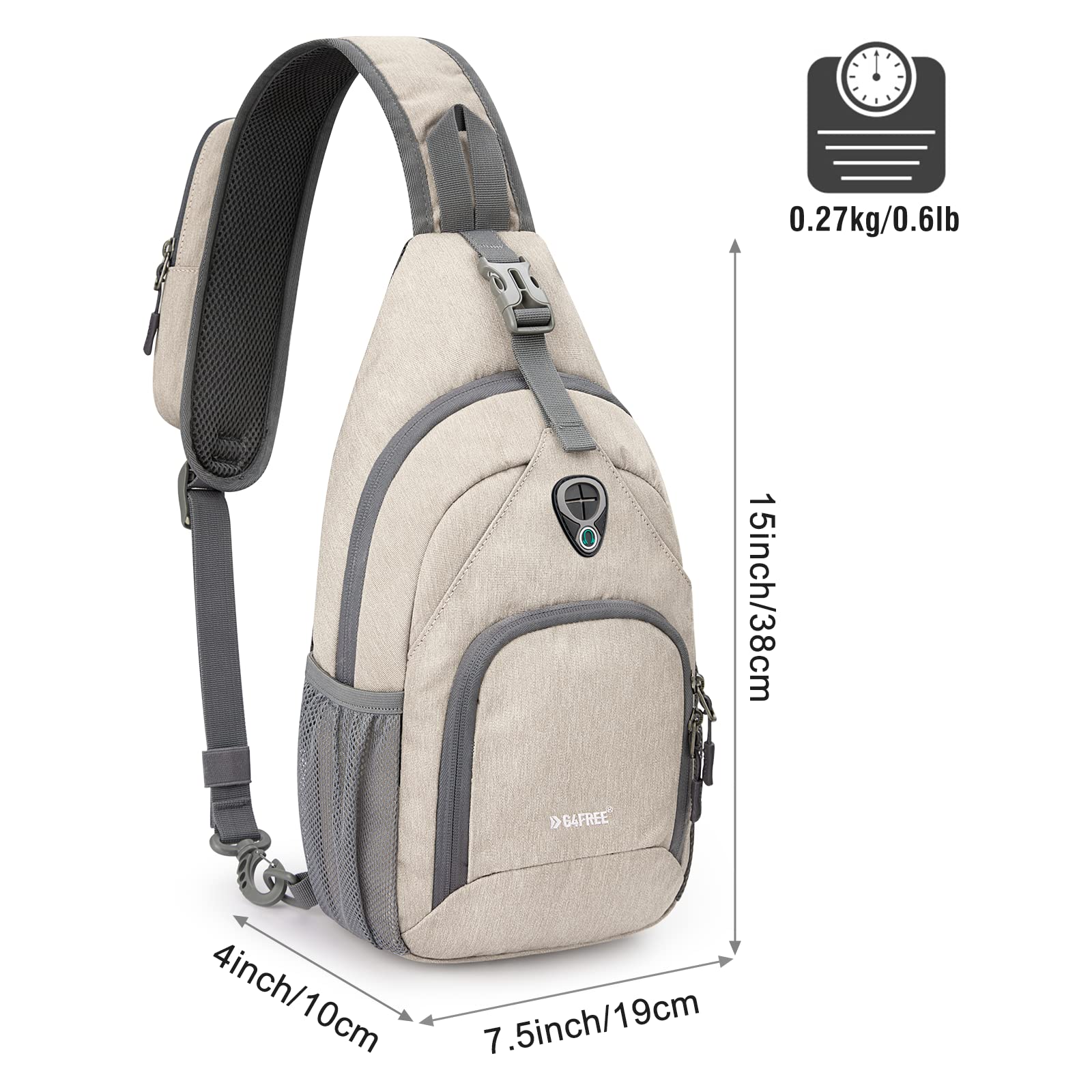 G4Free - G4Free RFID Sling Bag for Hiking Outdoor -TN22B091A