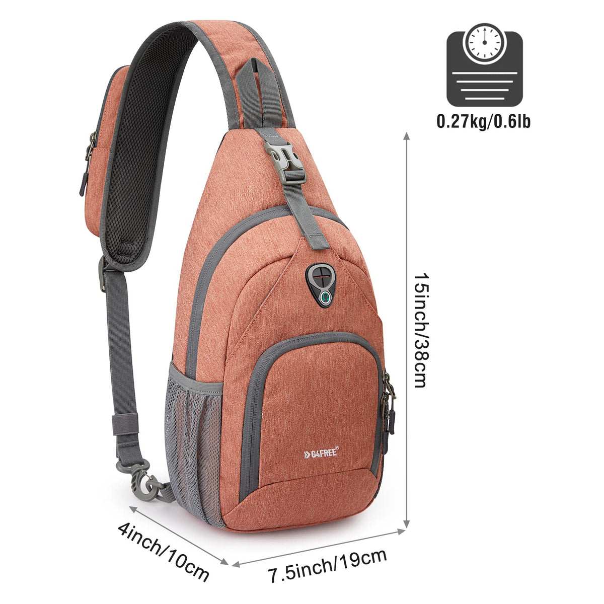 G4Free - G4Free RFID Sling Bag for Hiking Outdoor -TN22B091A