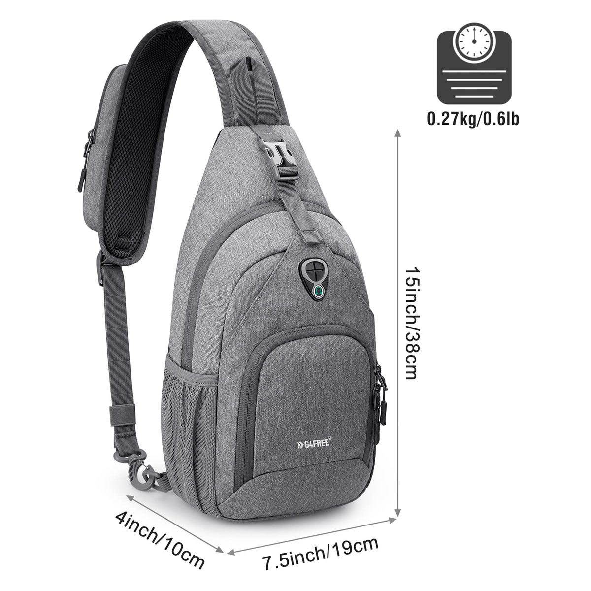G4Free - G4Free RFID Sling Bag for Hiking Outdoor -TN22B091A