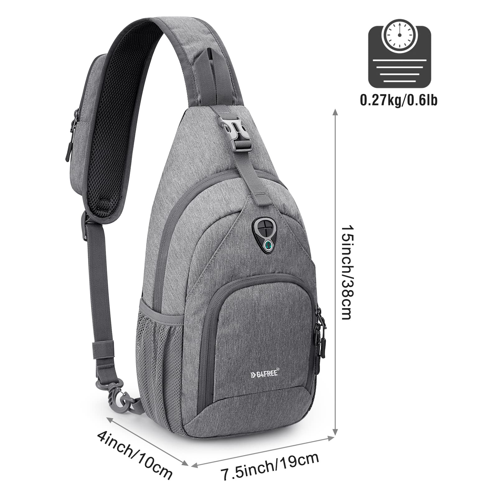 G4Free - G4Free RFID Sling Bag for Hiking Outdoor -TN22B091A