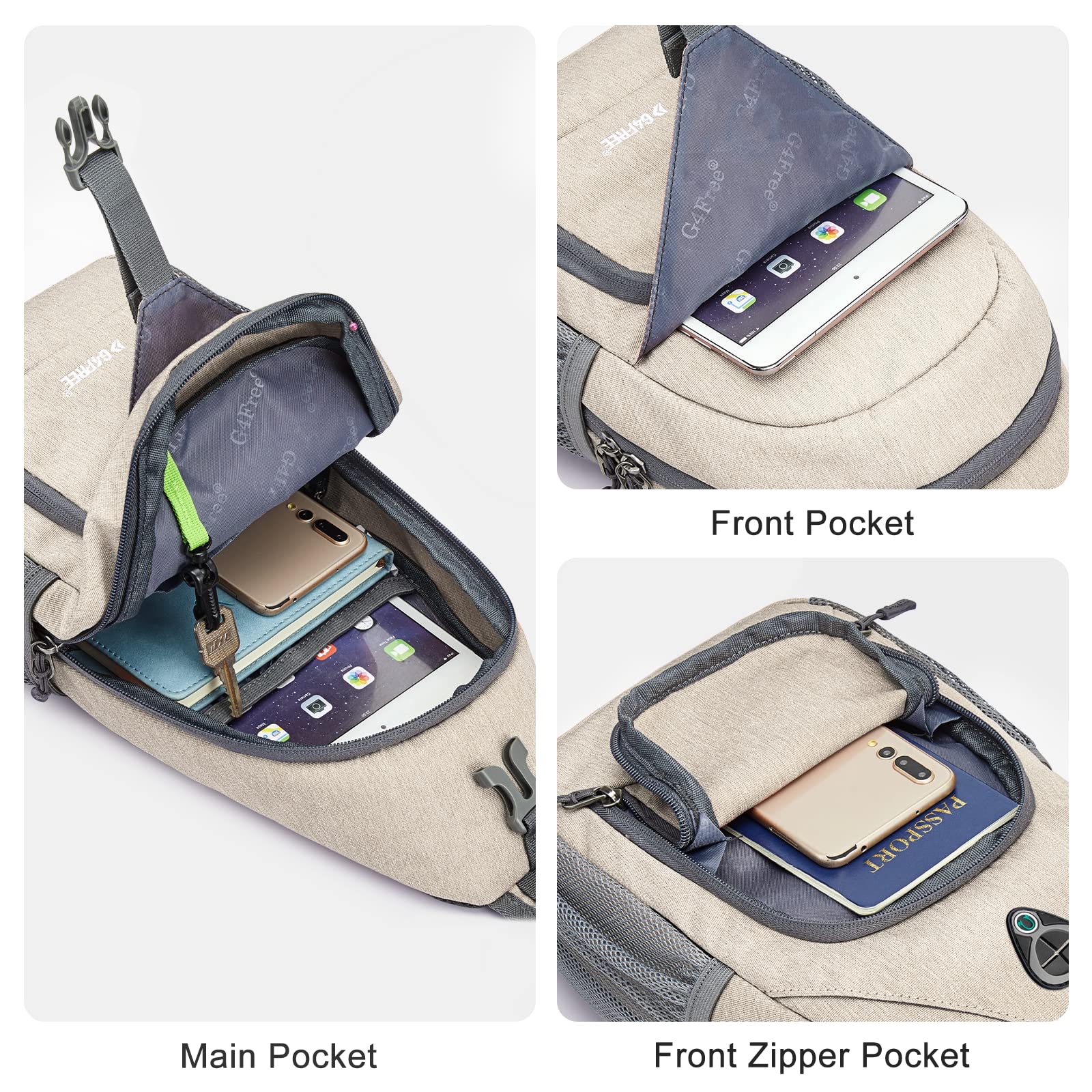 G4Free - G4Free RFID Sling Bag for Hiking Outdoor -TN22B091A