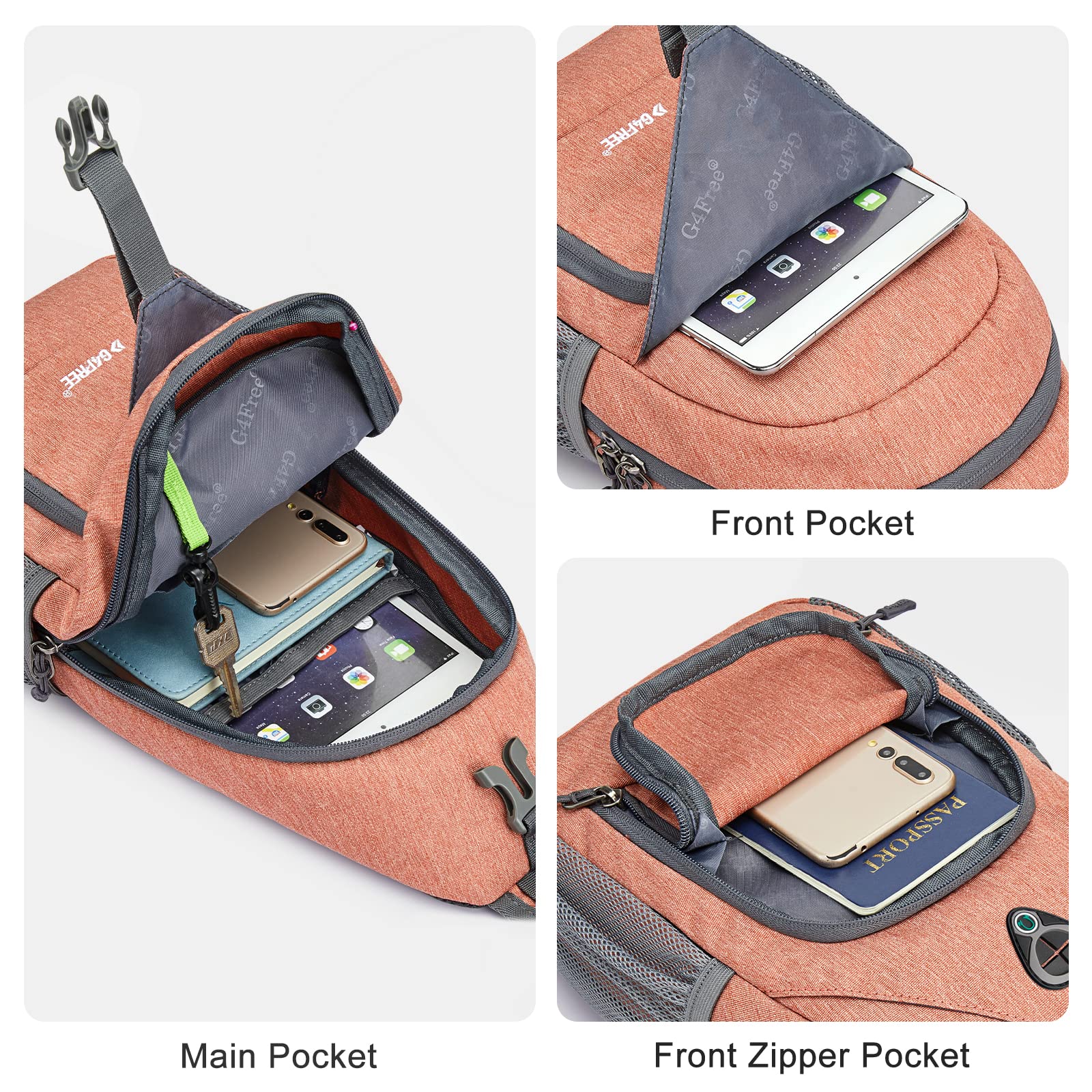 G4Free - G4Free RFID Sling Bag for Hiking Outdoor -TN22B091A