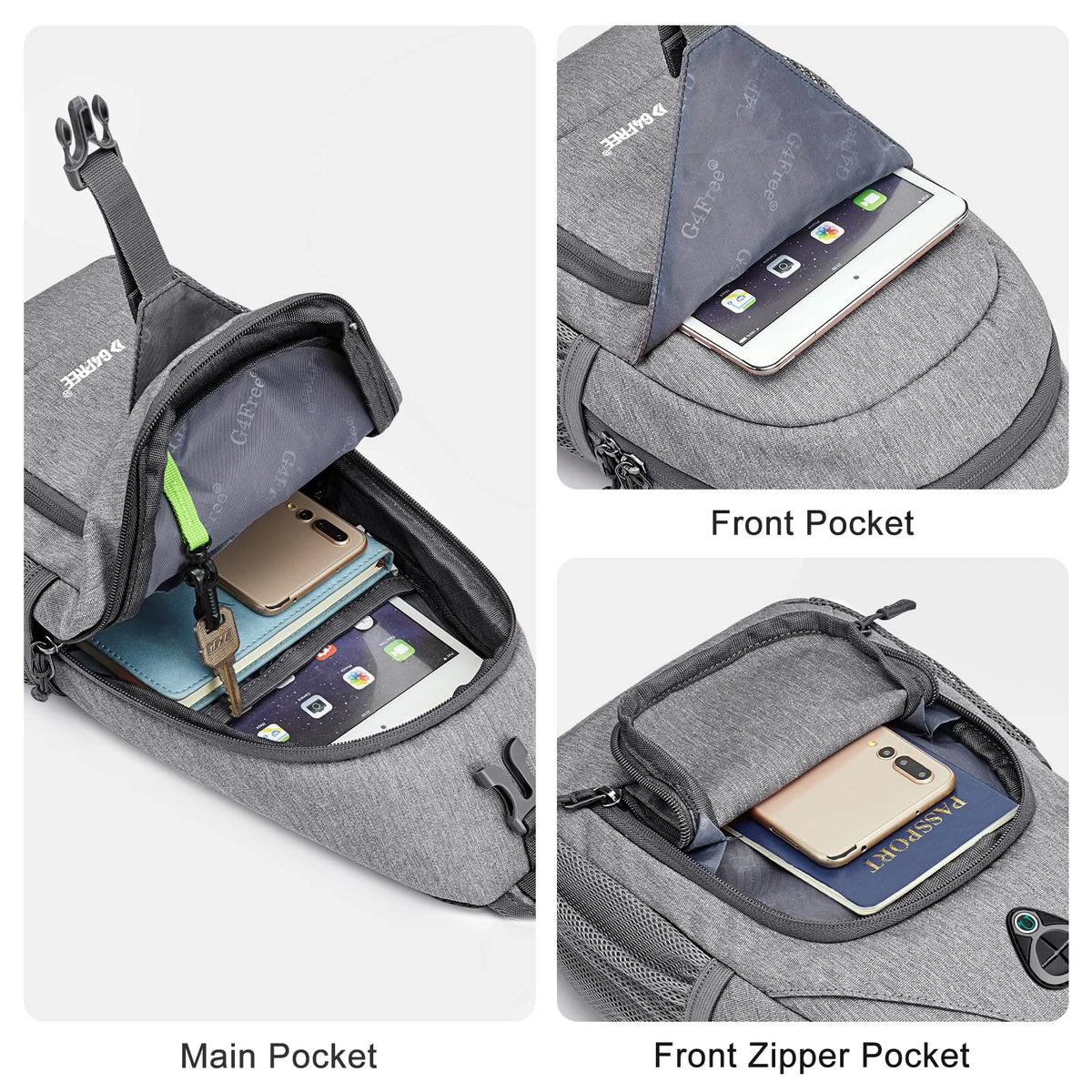 G4Free - G4Free RFID Sling Bag for Hiking Outdoor -TN22B091A