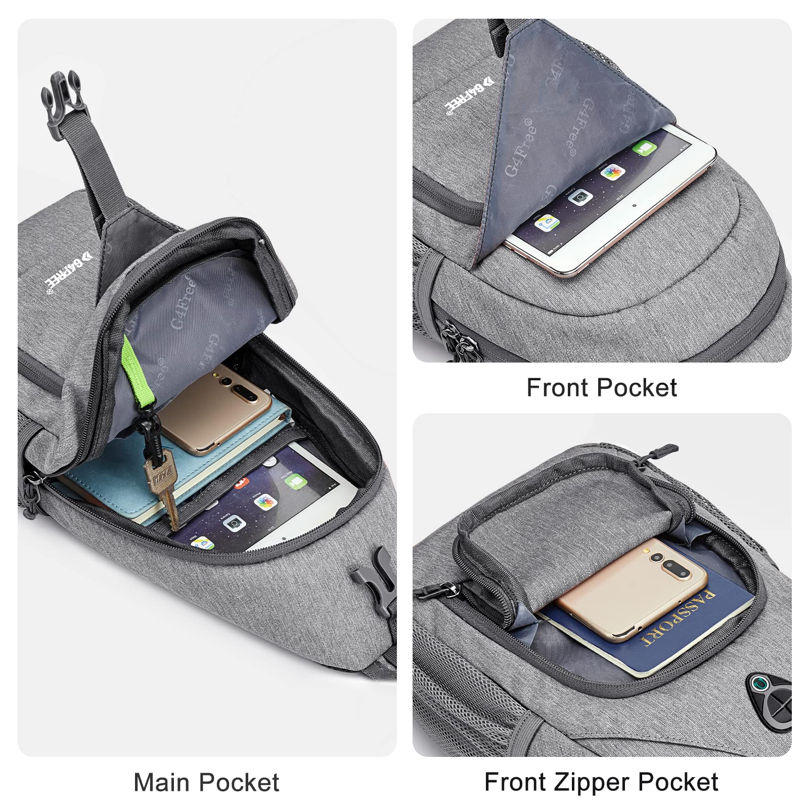 G4Free - G4Free RFID Sling Bag for Hiking Outdoor -TN22B091A