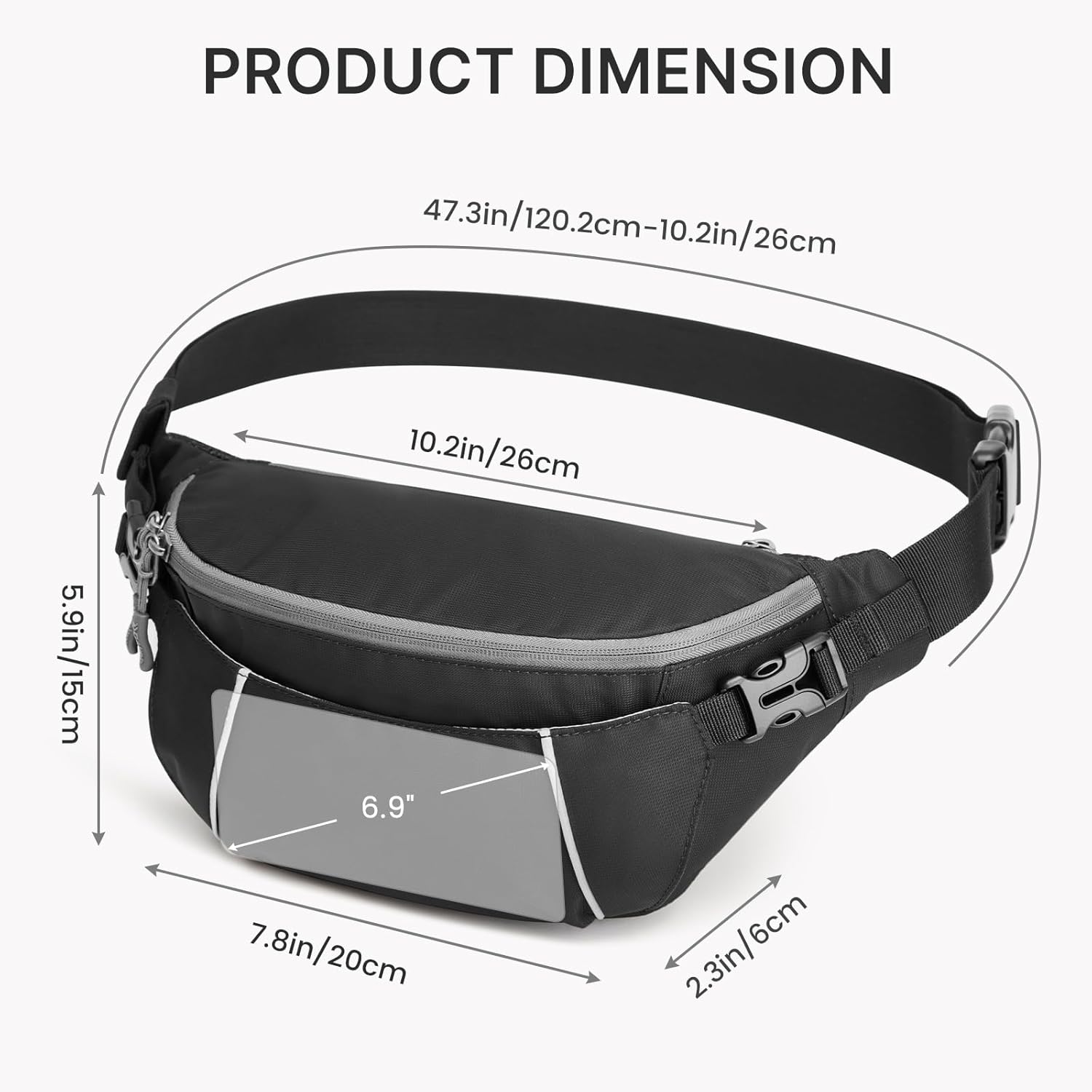 G4Free - G4Free Recycled Fanny for Men Anti-Theft Crossbody Belt Bag with RFID -TN25B549A
