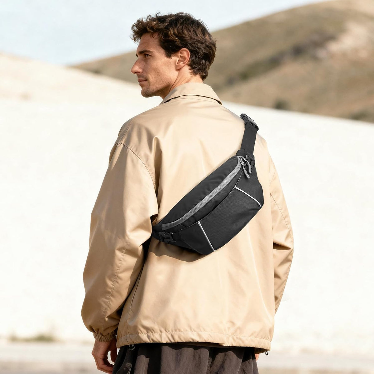 G4Free - G4Free Recycled Fanny for Men Anti-Theft Crossbody Belt Bag with RFID -TN25B549A