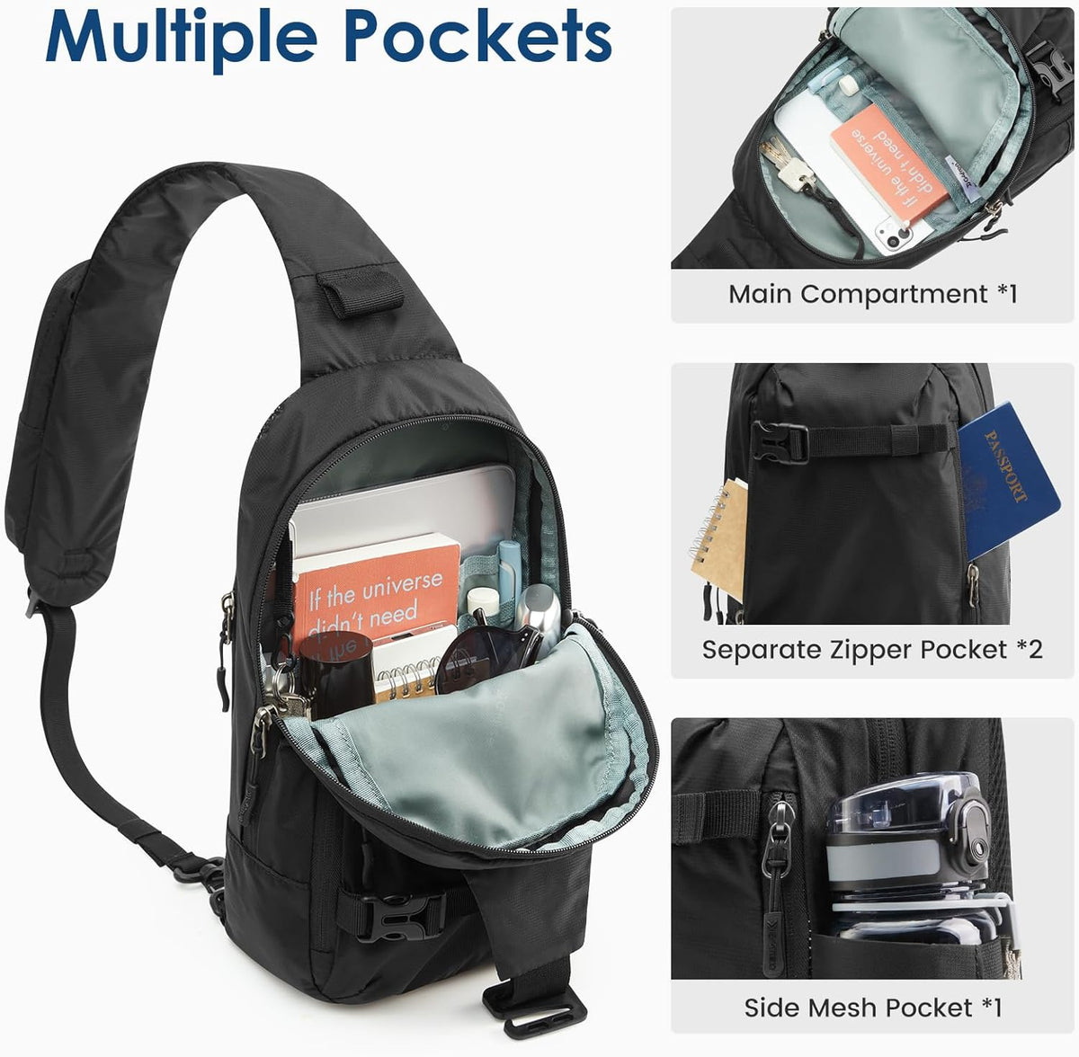 G4Free - G4Free Recycled Sling Bag for Men Anti-Theft with RFID Blocking -TN25B548A