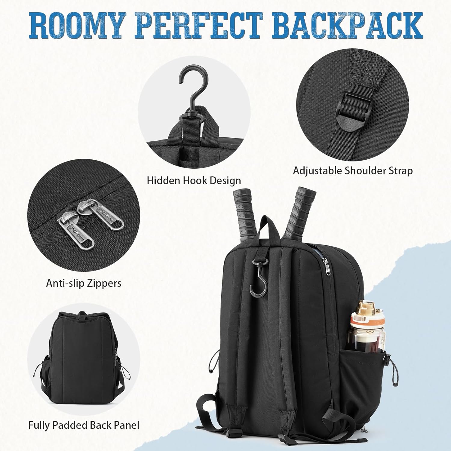 G4Free - G4Free School Lightweight with Laptop Compartment Pockets Backpack -TN25B523A