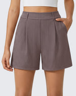 G4Free - G4Free ShiftReady 5" High Waisted Pleated Trouser Shorts with Pockets -GF26E1004LJA001A-S