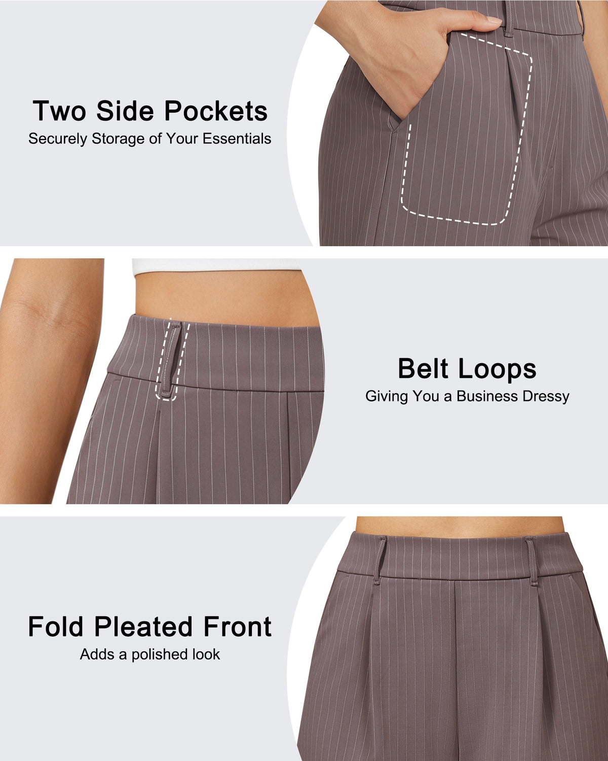 G4Free - G4Free ShiftReady 5" High Waisted Pleated Trouser Shorts with Pockets -GF26E1004LJA001A-S