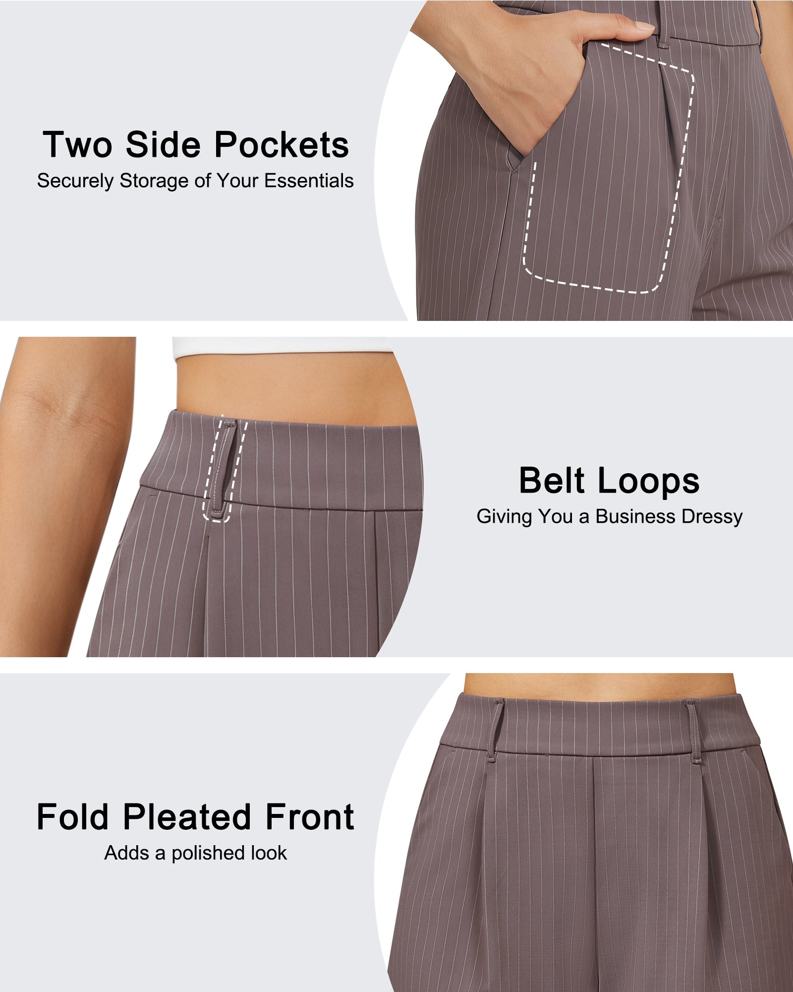 G4Free - G4Free ShiftReady 5" High Waisted Pleated Trouser Shorts with Pockets -GF26E1004LJA001A-S