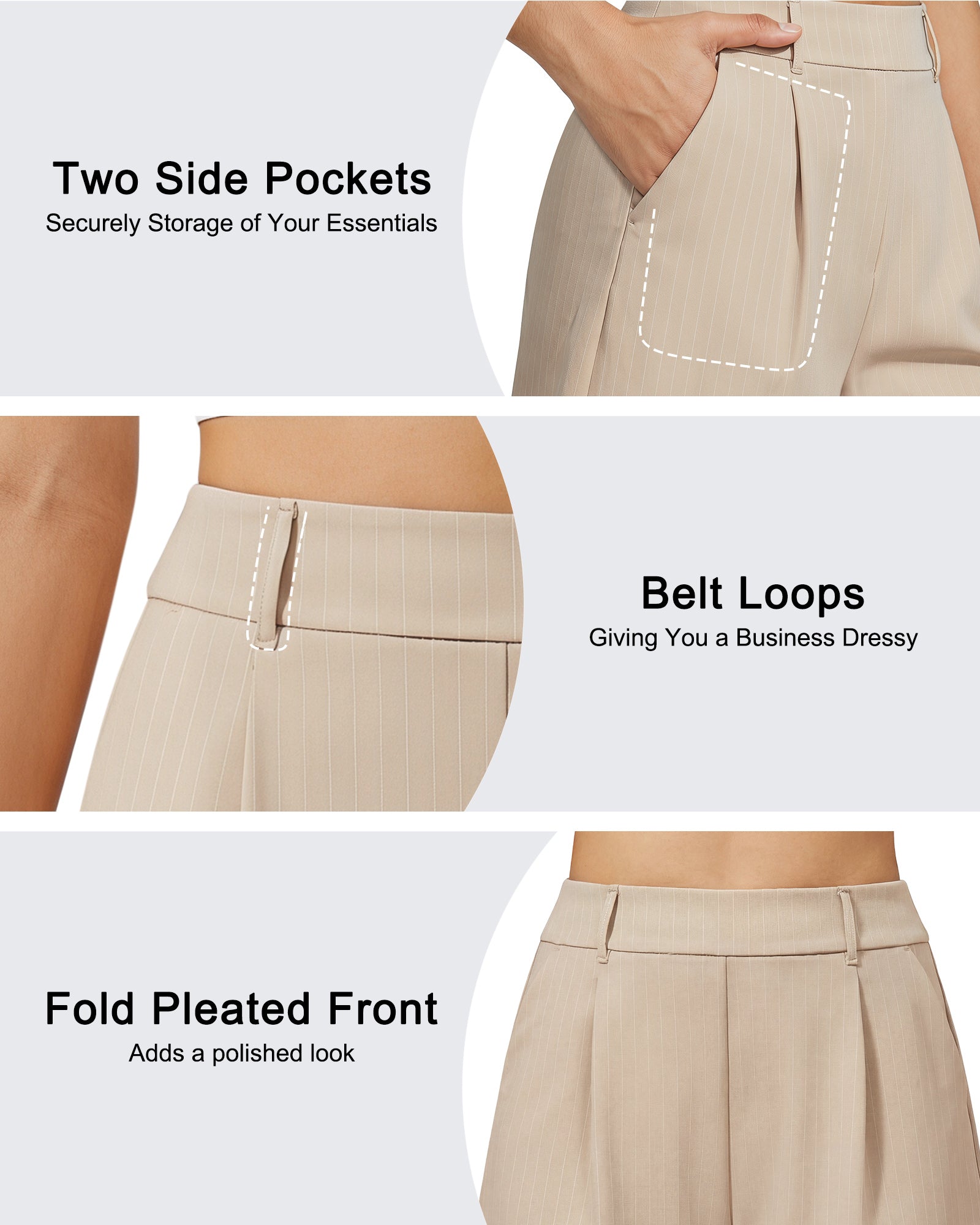 G4Free - G4Free ShiftReady 5" High Waisted Pleated Trouser Shorts with Pockets -GF26E1004LJA001A-S