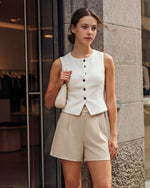 G4Free - G4Free ShiftReady 5" High Waisted Pleated Trouser Shorts with Pockets -GF26E1004LJA001A-S