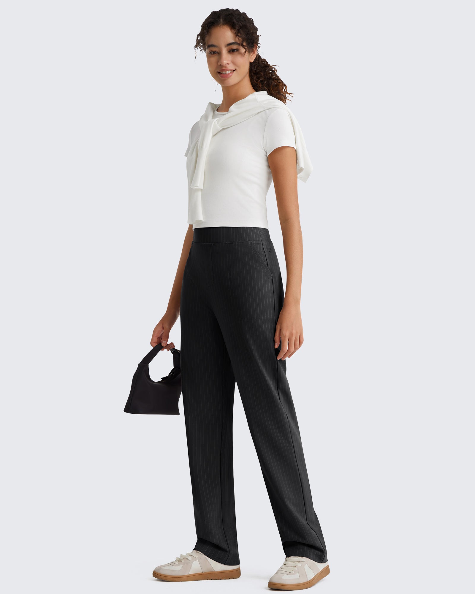 G4Free - G4Free ShiftReady Pinstripe Work Pants with Pockets Straight Leg -GF26D987LJA001A-S