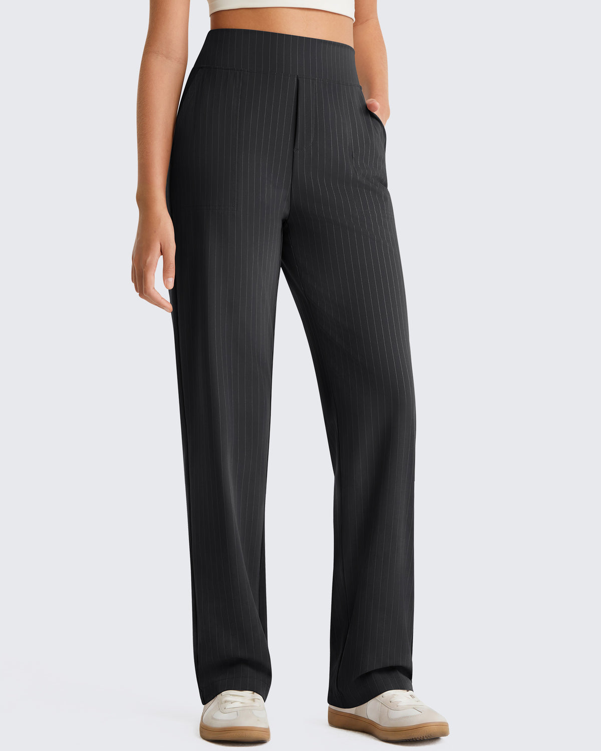 G4Free - G4Free ShiftReady Pinstripe Work Pants with Pockets Straight Leg -GF26D987LJA001A-S