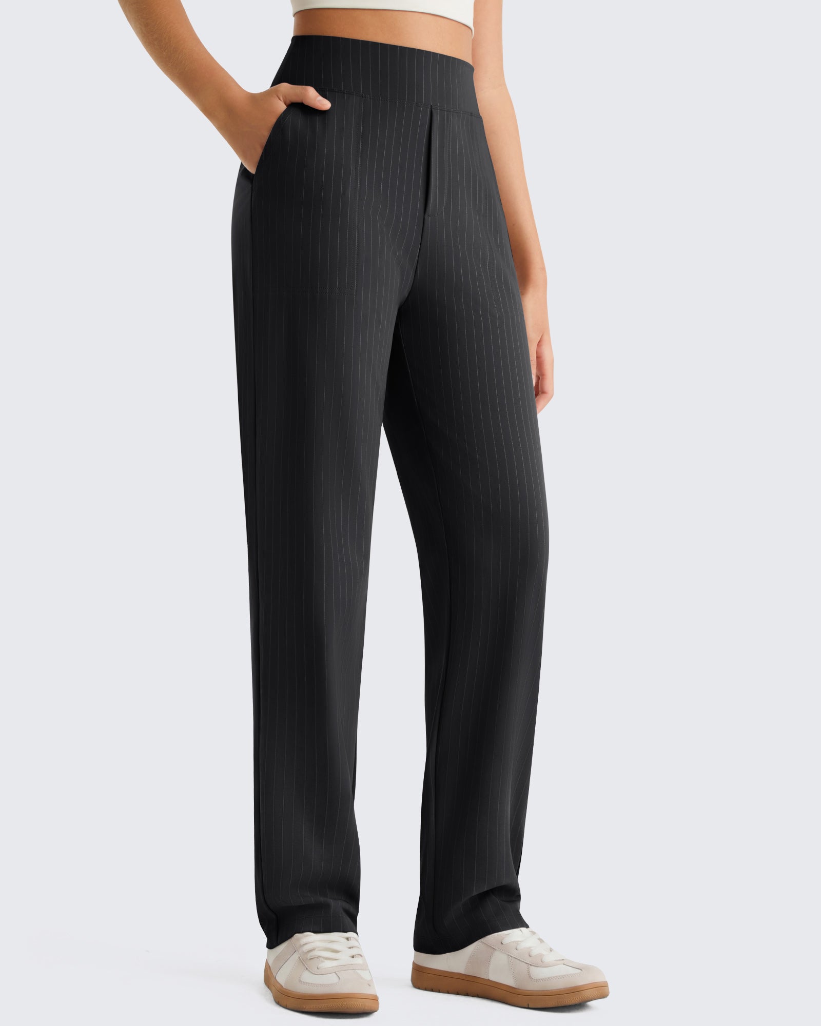 G4Free - G4Free ShiftReady Pinstripe Work Pants with Pockets Straight Leg -GF26D987LJA001A-S