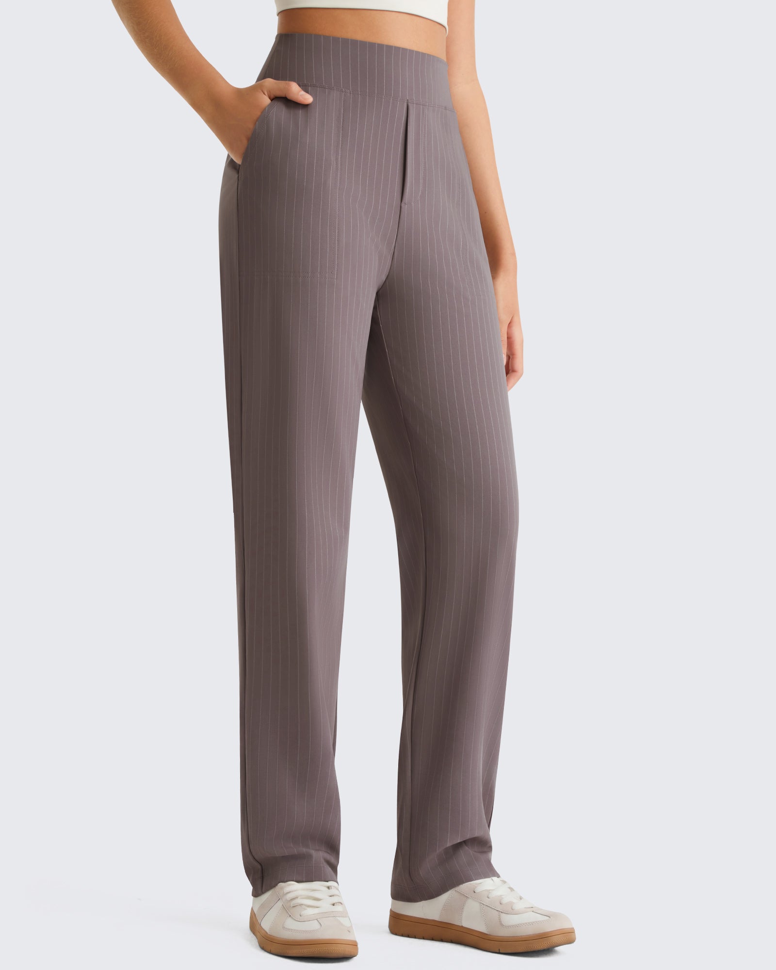 G4Free - G4Free ShiftReady Pinstripe Work Pants with Pockets Straight Leg -GF26D987LJA001A-S