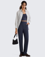 G4Free - G4Free ShiftReady Pinstripe Work Pants with Pockets Straight Leg -GF26D987LJA001A-S