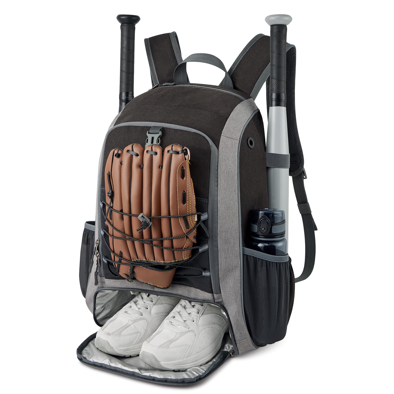 G4Free - G4Free Shoe Compartment Baseball Large Bat Backpack with Fence Hook -TN24B366A