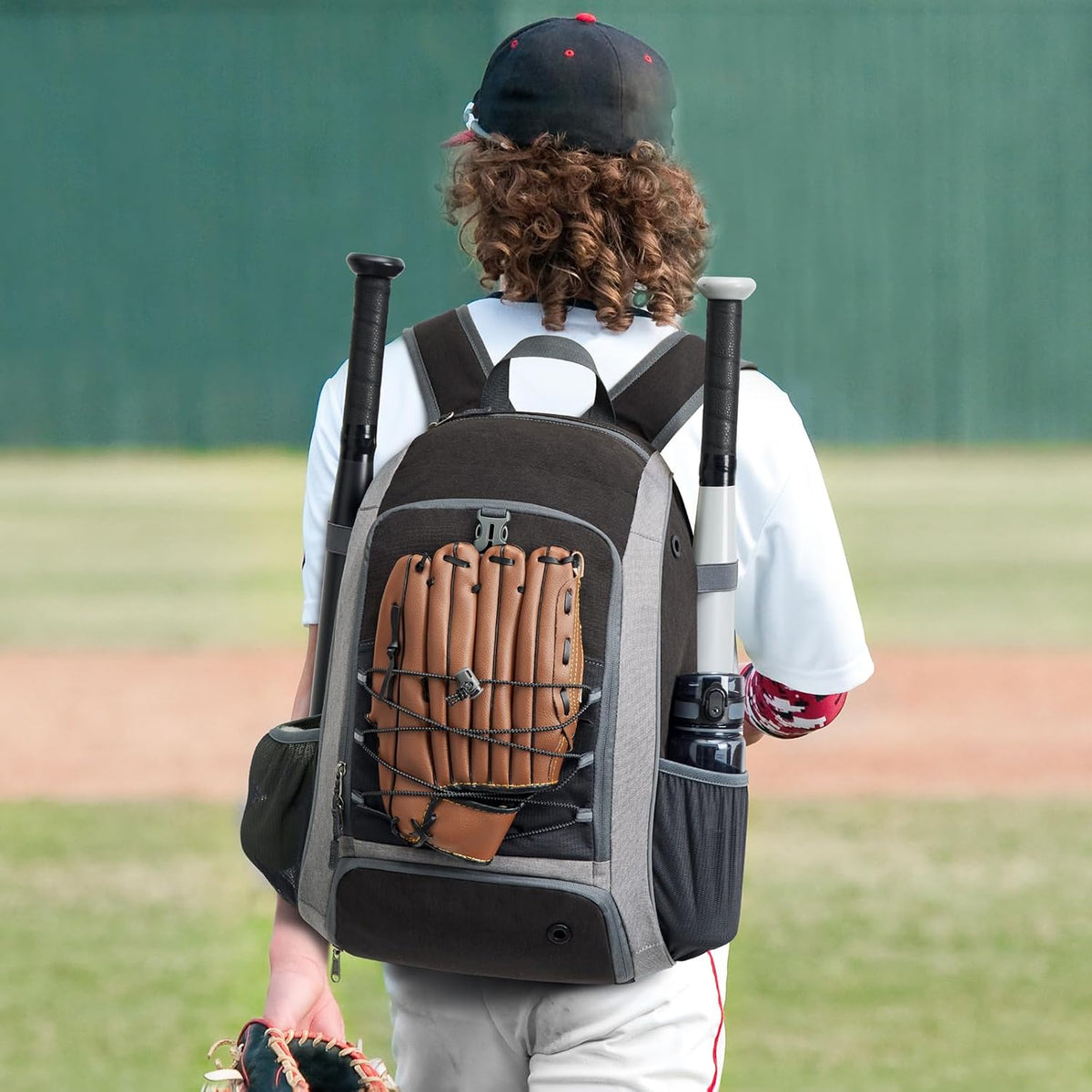 G4Free - G4Free Shoe Compartment Baseball Large Bat Backpack with Fence Hook -TN24B366B
