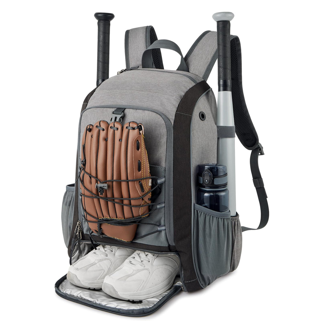 G4Free - G4Free Shoe Compartment Baseball Large Bat Backpack with Fence Hook -TN24B366B