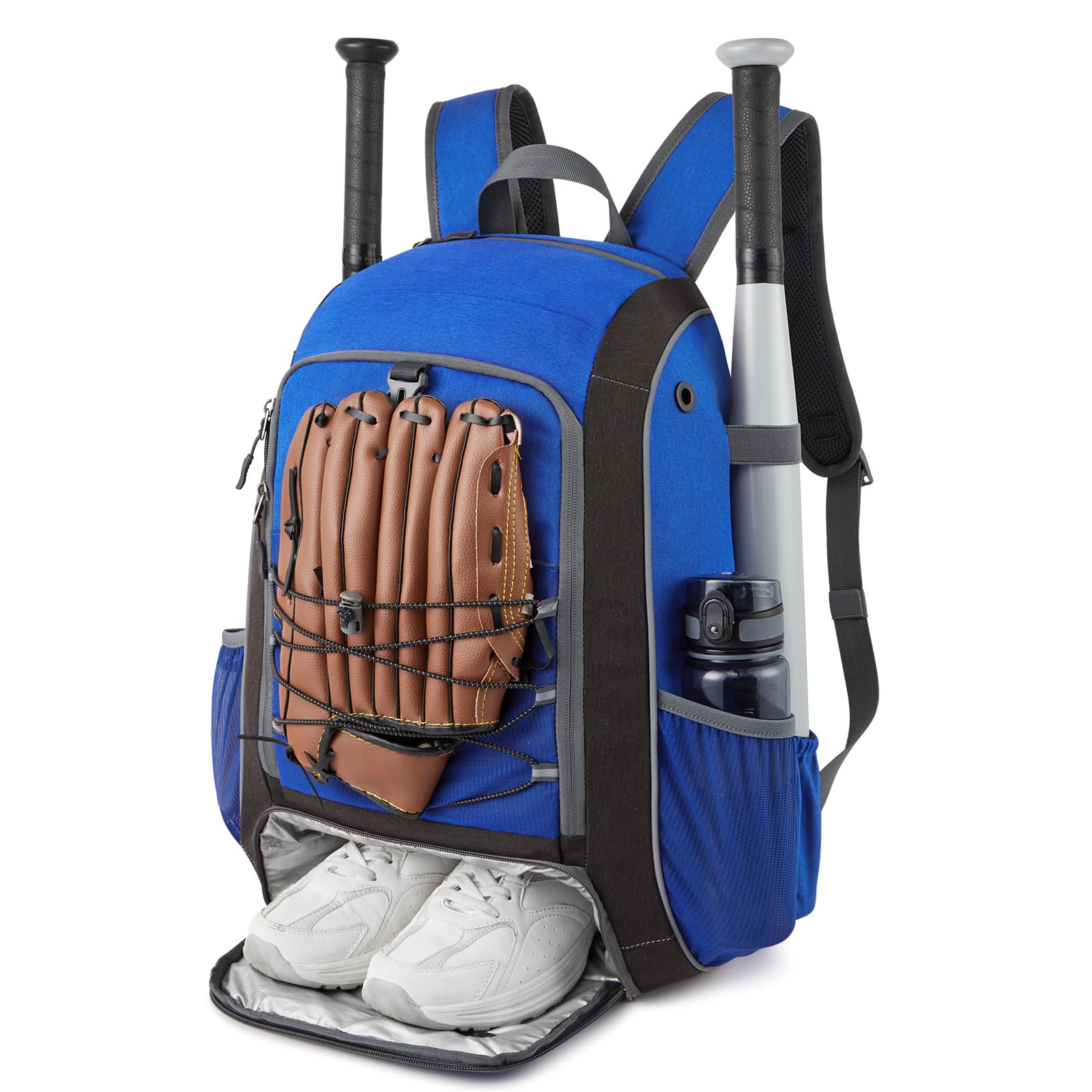 G4Free - G4Free Shoe Compartment Baseball Large Bat Backpack with Fence Hook -TN24B366D