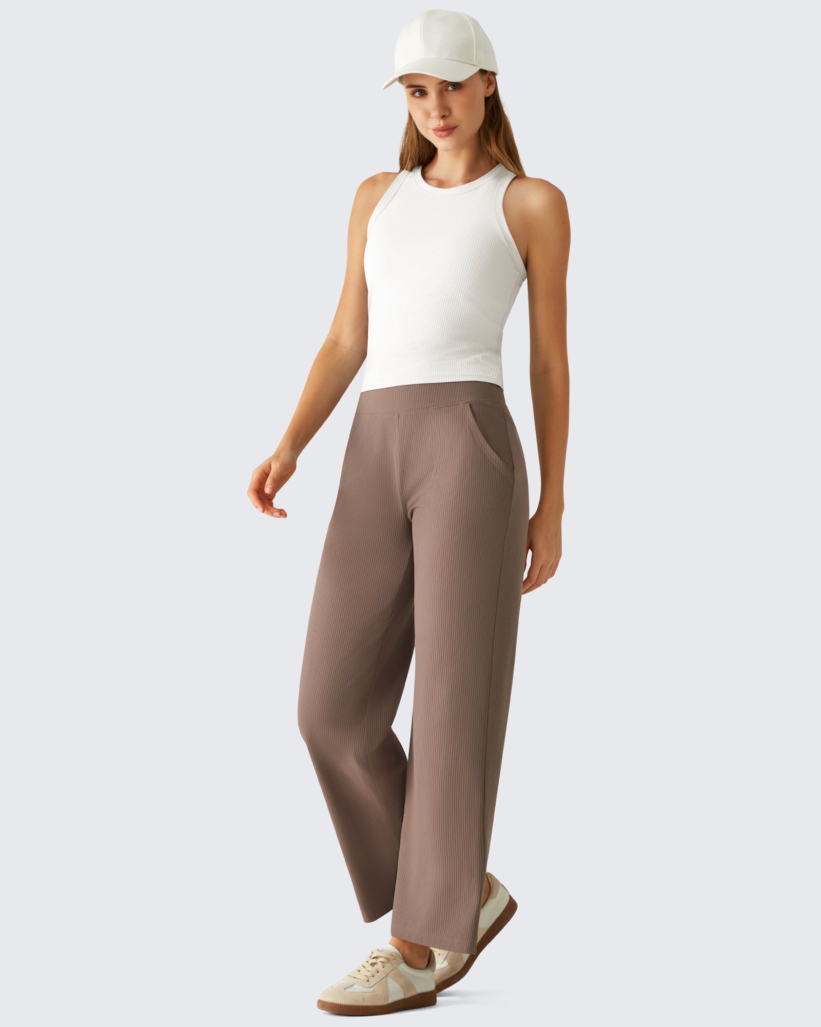 G4Free - G4Free Slim Fit Racerback Ribbed Tank -GF26L823A001F-XS