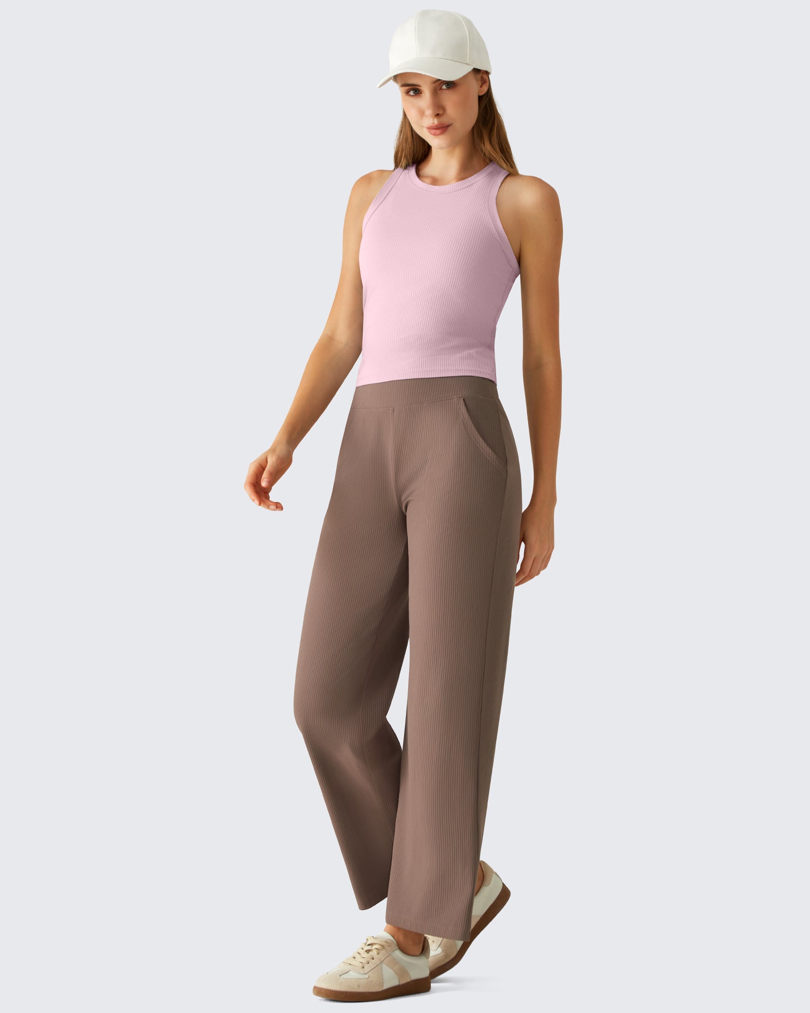 G4Free - G4Free Slim Fit Racerback Ribbed Tank -GF26L823A001F-XS