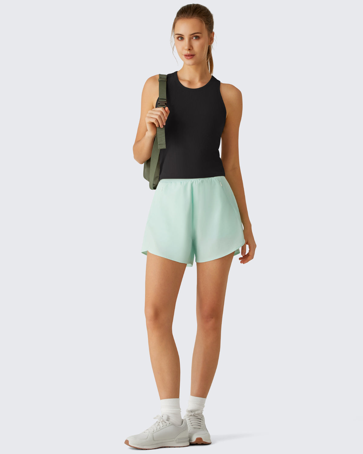 G4Free - G4Free Slim Fit Racerback Ribbed Tank -GF26L823A001F-XS