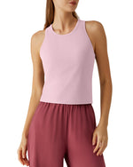G4Free - G4Free Slim Fit Racerback Ribbed Tank -GF26L823E004F-XS