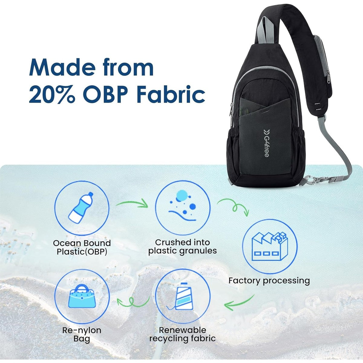 G4Free - G4Free Sling Bag Casual Chest Shoulder Handbag Crossbody Backpack -TN24B457B