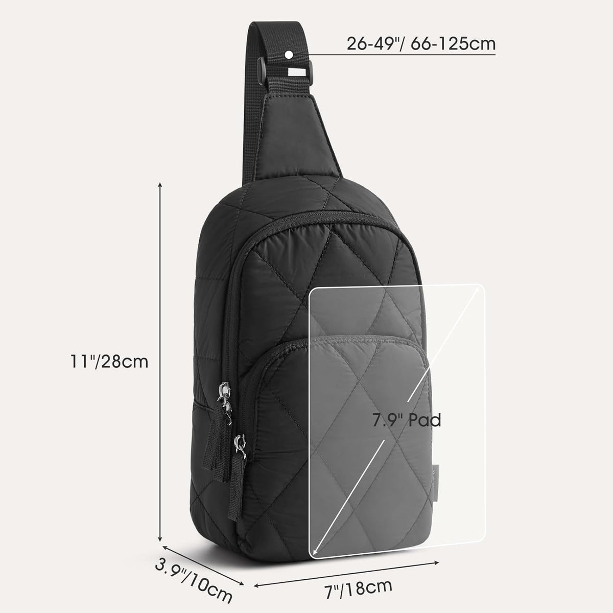 G4Free - G4Free Sling Bag, Casual Quilted Puffer Crossbody Purse Lightweight Fanny Packs -TN24B490C