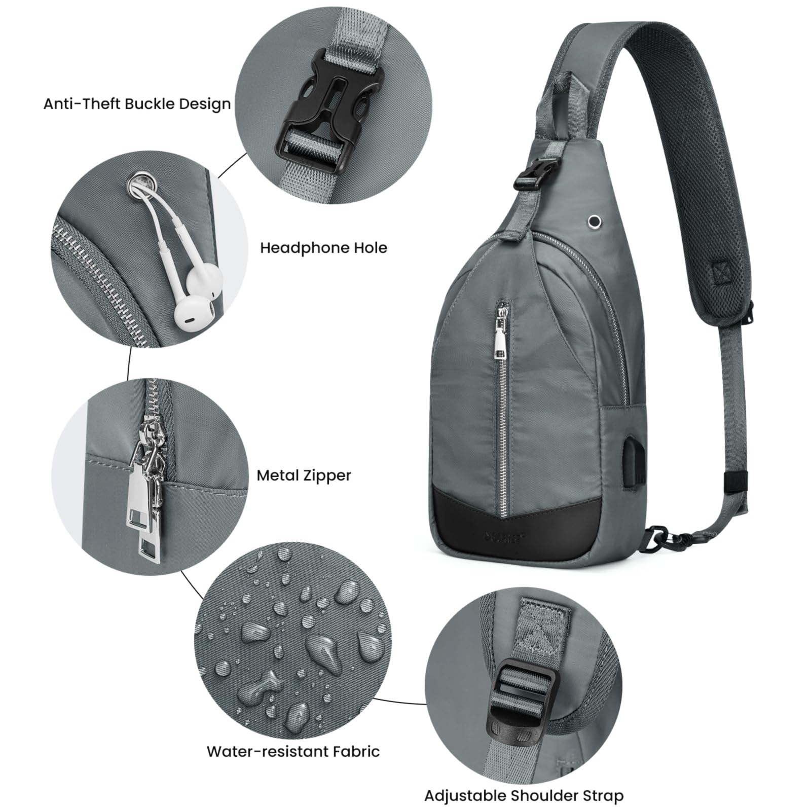 G4Free - G4Free Sling Bag RFID Blocking Crossbody Sling Bag -TN23B196C