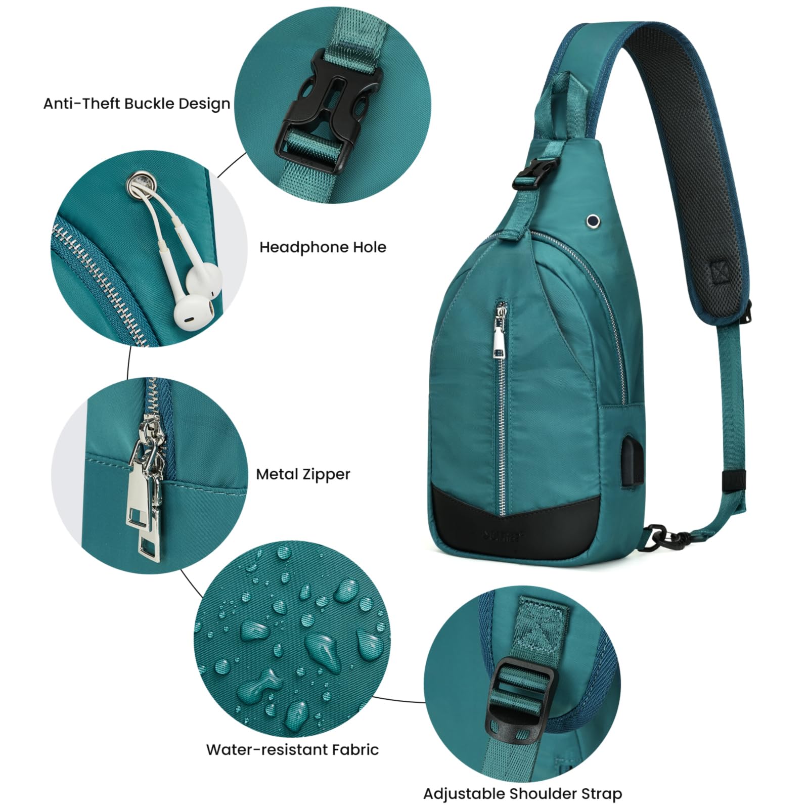 G4Free - G4Free Sling Bag RFID Blocking Crossbody Sling Bag -TN23B196C