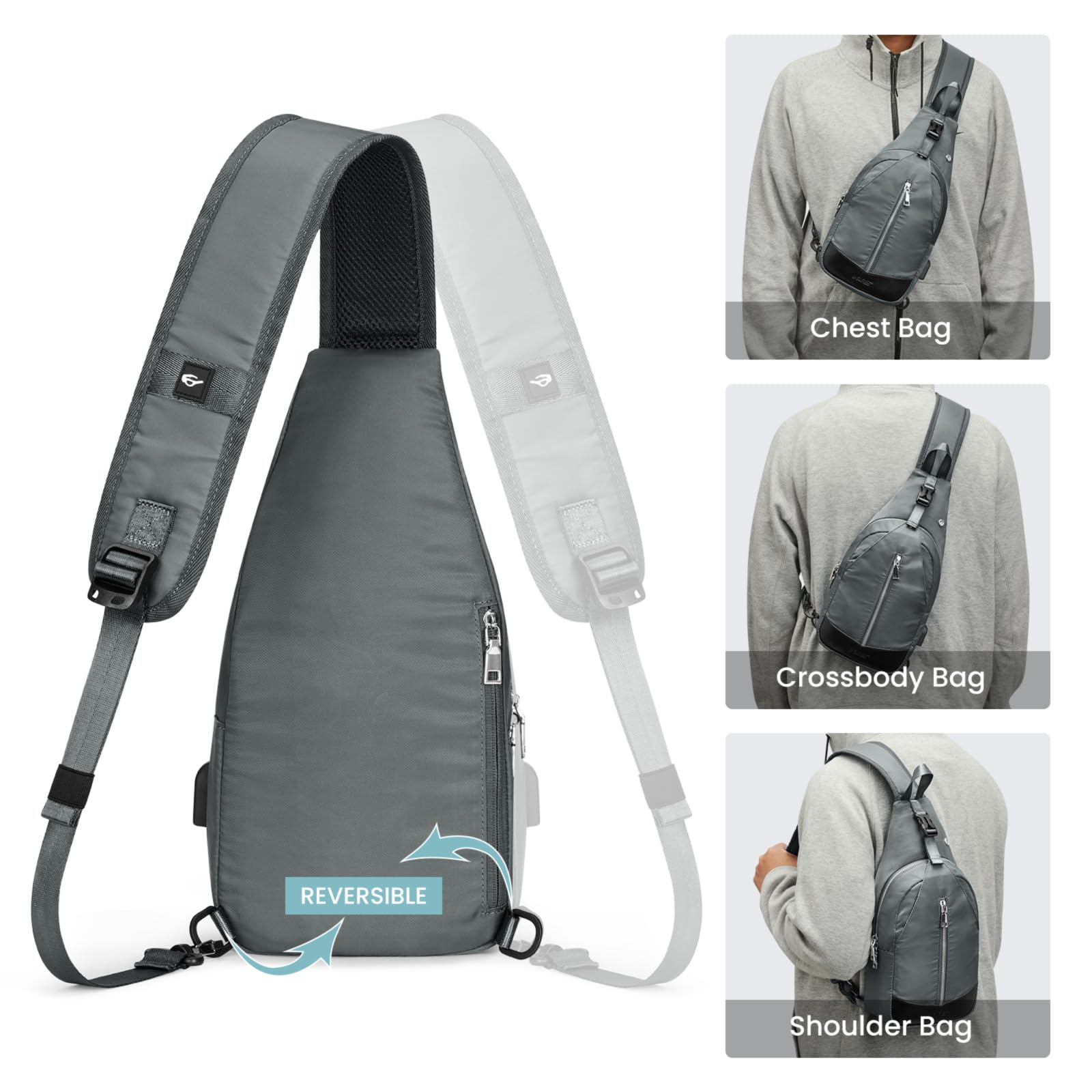 G4Free - G4Free Sling Bag RFID Blocking Crossbody Sling Bag -TN23B196C