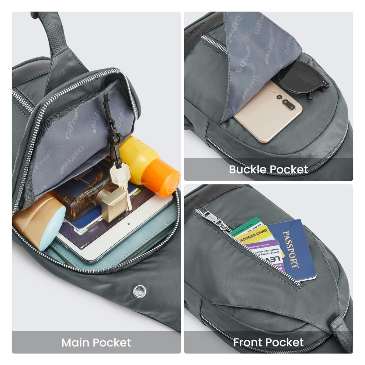G4Free - G4Free Sling Bag RFID Blocking Crossbody Sling Bag -TN23B196C