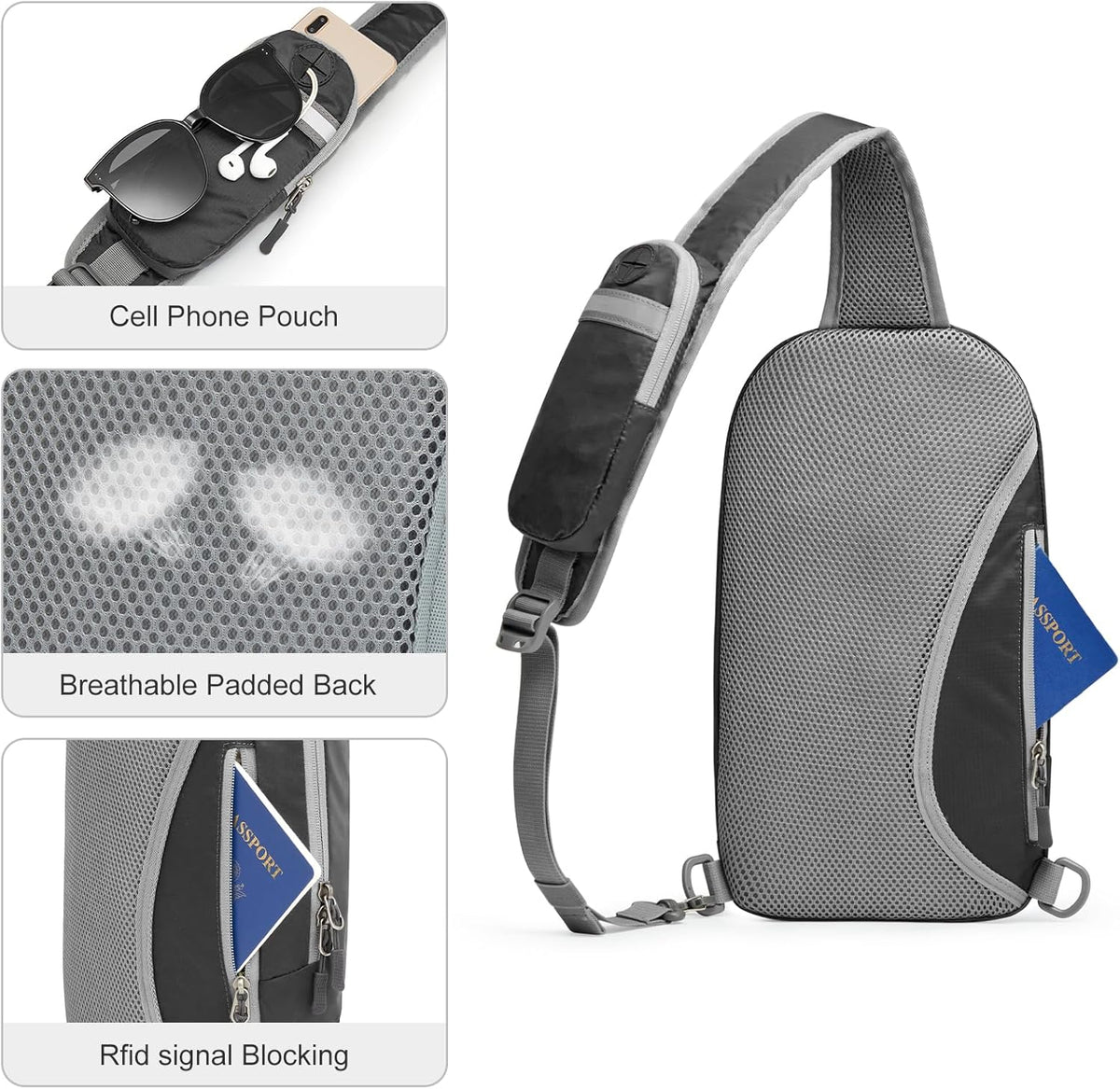 G4Free - G4Free Sling Bag RFID Blocking Lightweight Crossbody Backpack -TN23B245E
