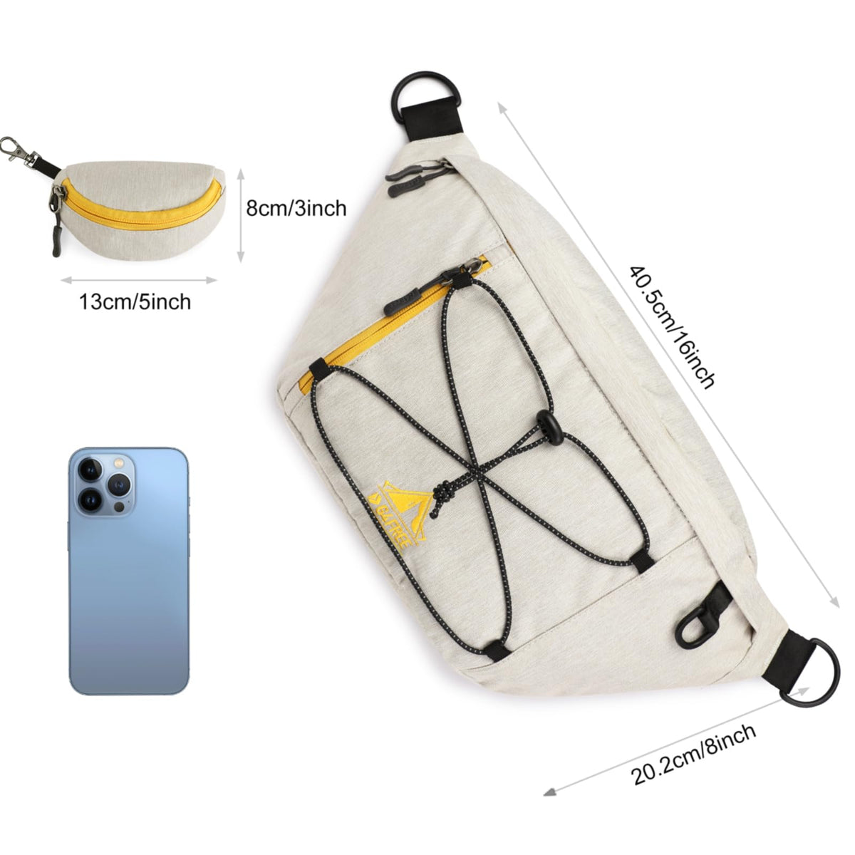 G4Free - G4Free Sling Bag RFID Blocking Over Shoulder Belt Bag -TN23B200A