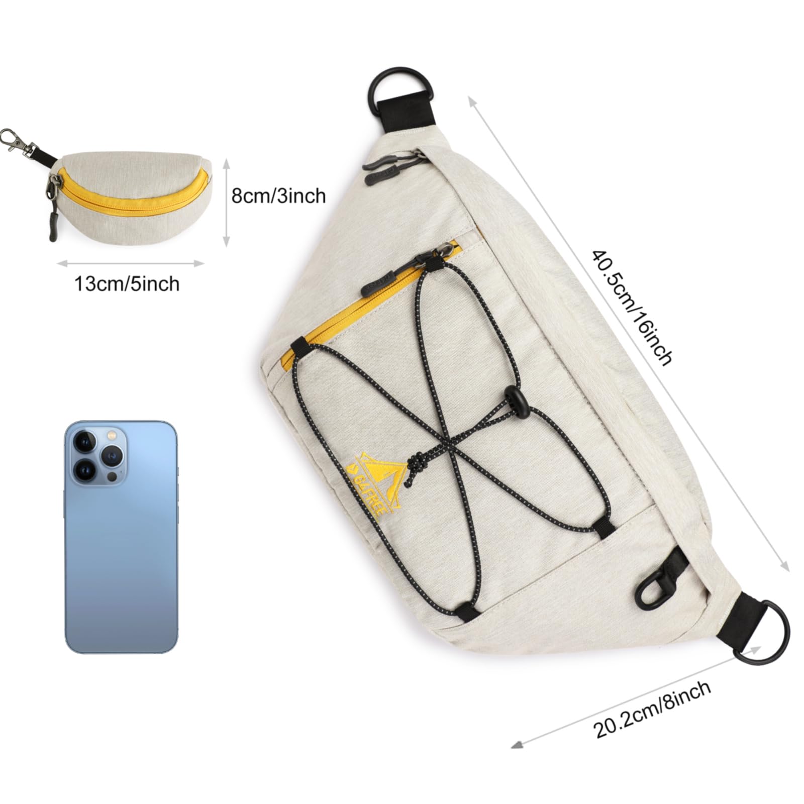 G4Free - G4Free Sling Bag RFID Blocking Over Shoulder Belt Bag -TN23B200A