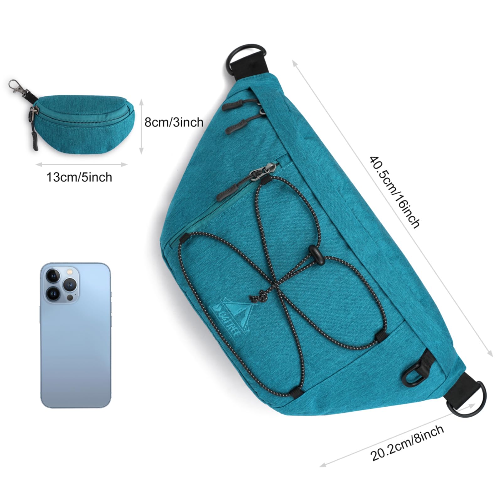 G4Free - G4Free Sling Bag RFID Blocking Over Shoulder Belt Bag -TN23B200A