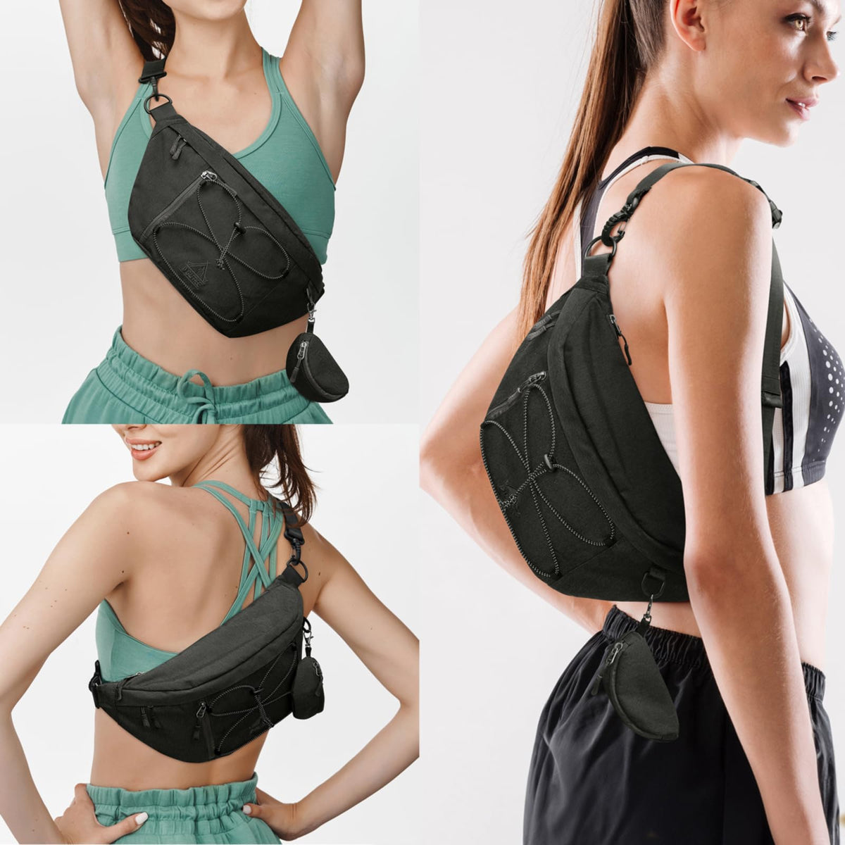 G4Free - G4Free Sling Bag RFID Blocking Over Shoulder Belt Bag -TN23B200A
