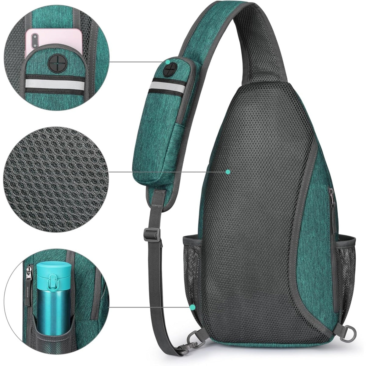 G4Free - G4Free Sling Bag RFID Blocking Sling Backpack Crossbody Chest Bag Daypack -D02V743H
