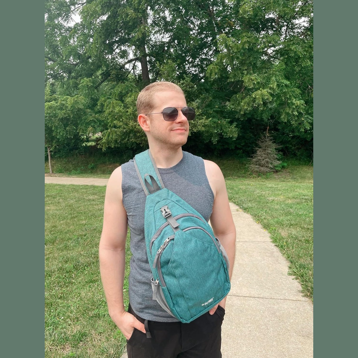 G4Free - G4Free Sling Bag RFID Blocking Sling Backpack Crossbody Chest Bag Daypack -D02V743H