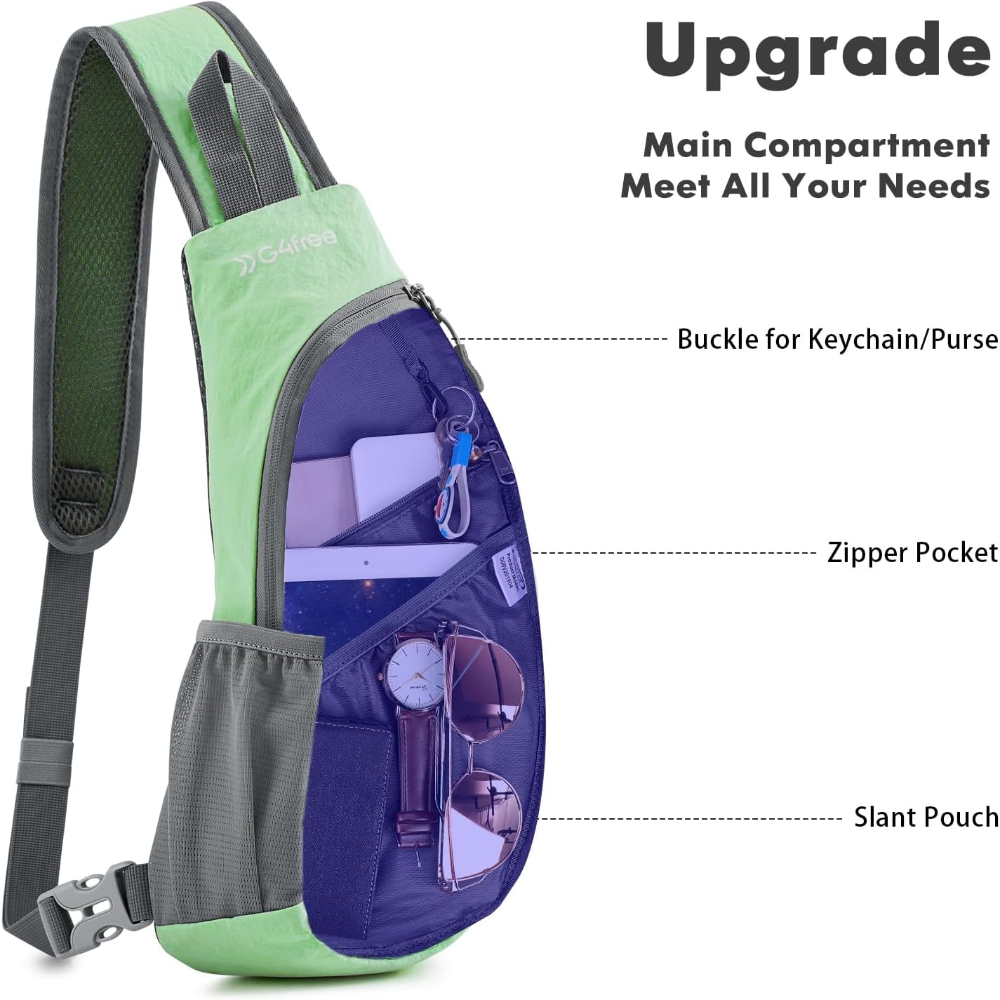 G4Free - G4Free Sling Bag, Small Crossbody Backpack Lightweight Chest Shoulder Bags -D01V068I