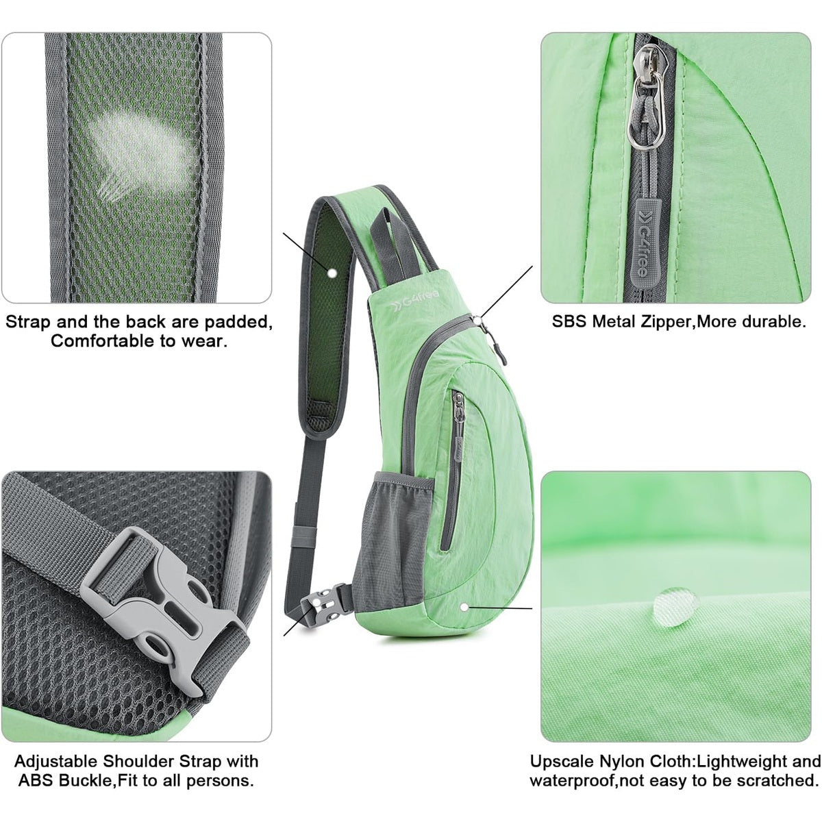 G4Free - G4Free Sling Bag, Small Crossbody Backpack Lightweight Chest Shoulder Bags -D01V068I
