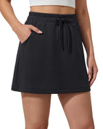 G4Free - G4Free Smoofit 16" Modal Soft A Line Sweat Skirt Elastic Drawstring with Pockets -GF26S966A001A-S
