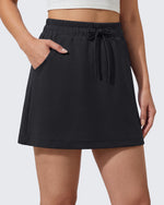 G4Free - G4Free Smoofit 16" Modal Soft A Line Sweat Skirt Elastic Drawstring with Pockets -GF26S966A001A-S